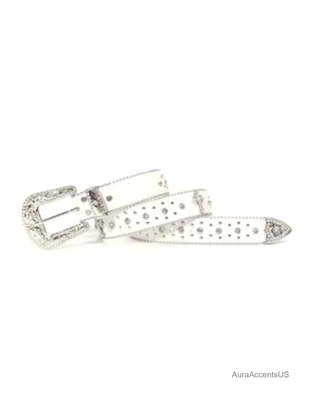 Rhinestone Western Belt for Cowgirl-Cowboy, Faux Leather, 1.5